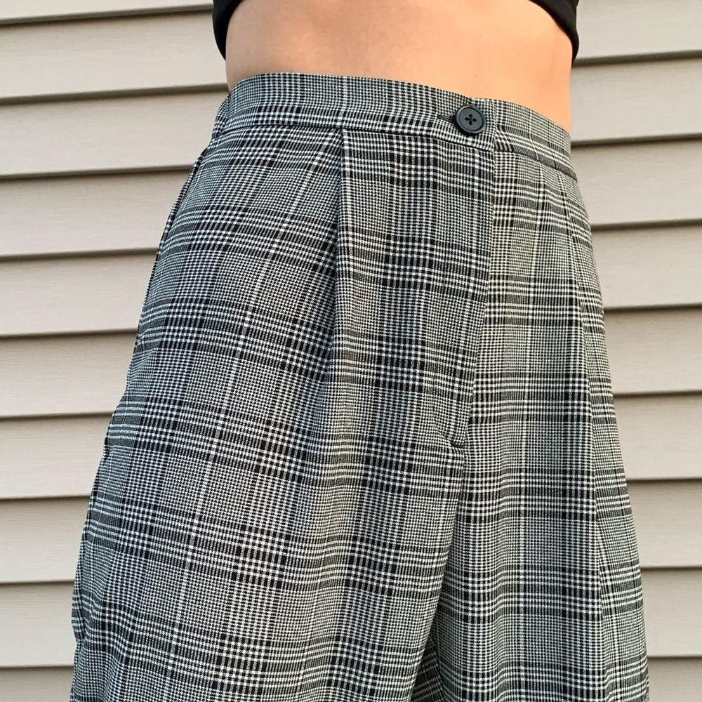 gray plaid pants